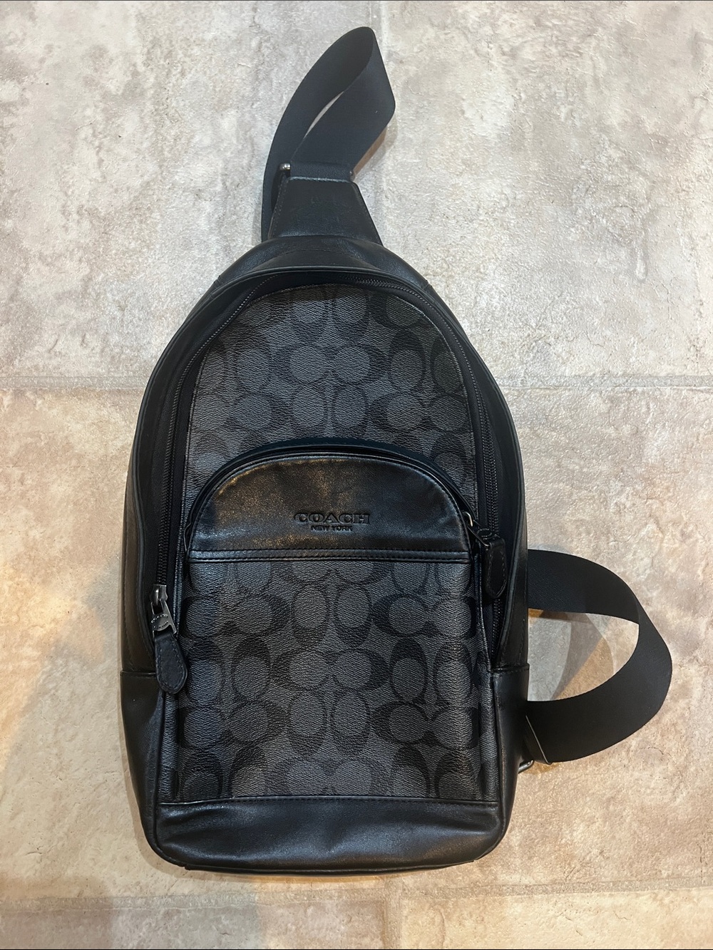 Coach Men’s West Pack Crossbody Signature Canvas Charcoal